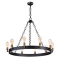 Maxim Noble 10-Light 37.5" Wide Black / Natural Aged Brass Chandelier 26275BKNAB